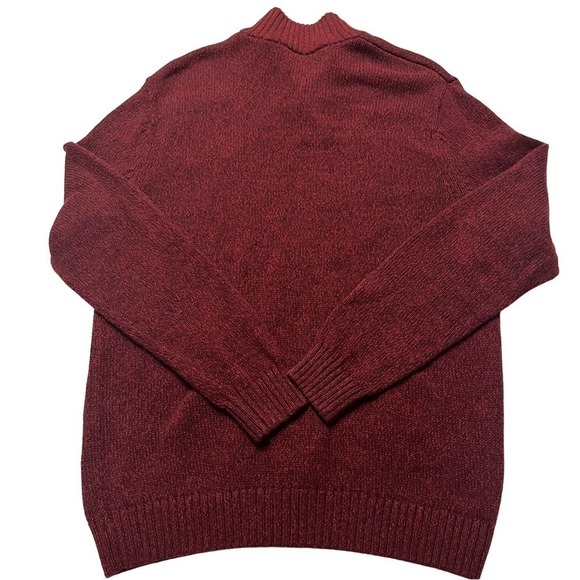 Chaps Mens Pullover Knit Sweater 3 Button Elbow Patches Burgundy Red Men’s Lg - Picture 5 of 6